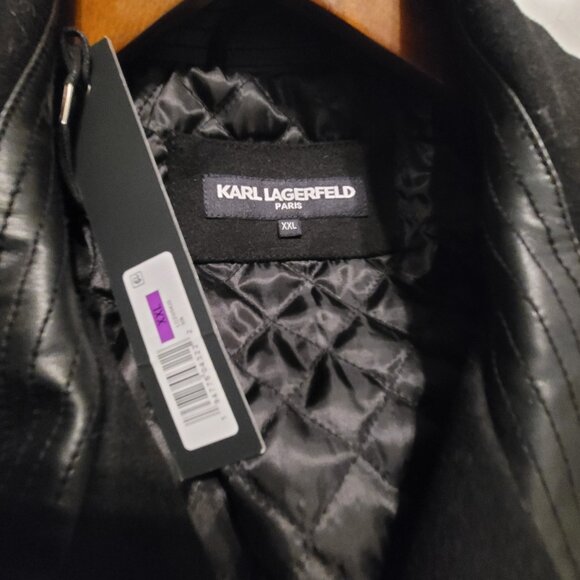 NEW Karl Lagerfeld Paris Double Beasted Coat XXL Black - Picture 7 of 7